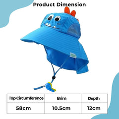 BEMBIKA Baby Cotton Cap with Safety and Comfort Baby Turban-(Cartoon Shawl – Blue)