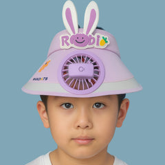 BEMBIKA Baby Cotton Cap with Safety and Comfort Baby Turban-(Fan Cap – Purple)