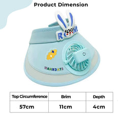 BEMBIKA Baby Cotton Cap with Safety and Comfort Baby Turban-(Fan Cap – Light Blue)