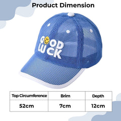 BEMBIKA Baby Cotton Cap with Safety and Comfort Baby Turban-(Smiley Face – Blue)