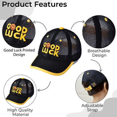 BEMBIKA Baby Cotton Cap with Safety and Comfort Baby Turban-(Smiley Face – Black)