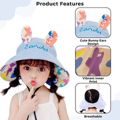 BEMBIKA Baby Cotton Cap with Safety and Comfort Baby Turban-(Double-Sided Cap – Blue)
