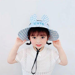 BEMBIKA Baby Cotton Cap with Safety and Comfort Baby Turban-(Checkerboard Cap – Blue)