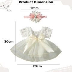 Bembika Photography Costume – Newborn Photography Outfits & Baby Photography Props Designer Baby Clothes for Newborn Photo Shoot -(Skirt Lace Milky)