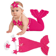 Bembika Photography Costume for Babies – Newborn & Infant Photo Shoot Outfit, Designer Baby Clothes & Themed Photography Props -(Mermaid Plum Red)(3-6 Months)