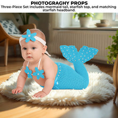 Bembika Photography Costume – Newborn Photography Outfits & Baby Photography Props Designer Baby Clothes for Newborn Photo Shoot -(Mermaid Light Blue)