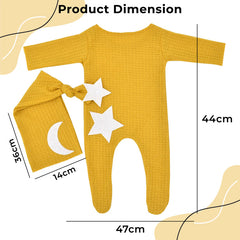 Bembika Photography Costume – Newborn Photography Outfits & Baby Photography Props Designer Baby Clothes for Newborn Photo Shoot -(Turmeric)