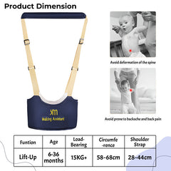 Bembika Walker Supporter Belt for Toddler – Baby Walking Harness Adjustable Toddler Infant Safety Harness Baby Walker Assistant Belt Kids Walker Helper-(Navy Blue)