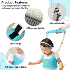 Bembika Walker Supporter Belt for Toddler – Baby Walking Harness Adjustable Toddler Infant Safety Harness Baby Walker Assistant Belt Kids Walker Helper-(Sky Blue)