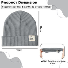 BEMBIKA Baby Cotton Cap with Safety and Comfort Baby Turban-(Grey)