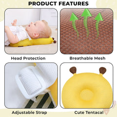 Baby Fall Back Head Protector with Adjustable Straps for Baby Head Safety (Yellow)