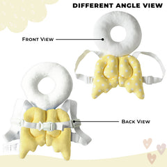 Baby Fall Back Head Protector with Adjustable Straps for Baby Head Safety (White)