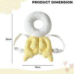 Baby Fall Back Head Protector with Adjustable Straps for Baby Head Safety (White)