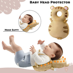 Baby Fall Back Head Protector with Adjustable Straps for Baby Head Safety (Brown)