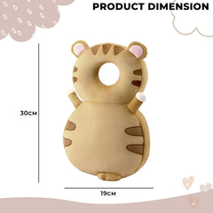 Baby Fall Back Head Protector with Adjustable Straps for Baby Head Safety (Brown)