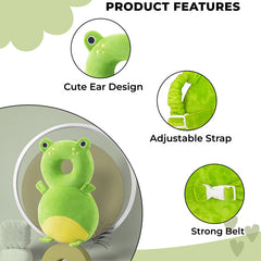 Baby Fall Back Head Protector with Adjustable Straps for Baby Head Safety (Green)