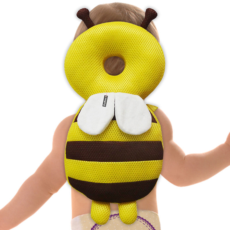 Baby Fall Back Head Protector with Adjustable Straps for Baby Head Safety (Yellow Brown)