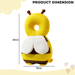 Baby Fall Back Head Protector with Adjustable Straps for Baby Head Safety (Yellow Brown)