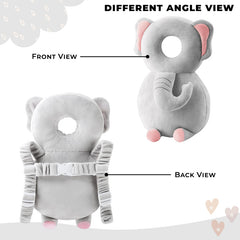 Baby Fall Back Head Protector with Adjustable Straps for Baby Head Safety (Grey)