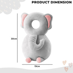 Baby Fall Back Head Protector with Adjustable Straps for Baby Head Safety (Grey)