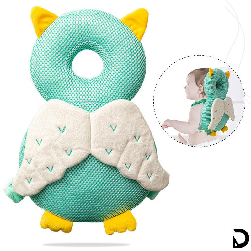 Baby Fall Back Head Protector with Adjustable Straps for Baby Head Safety (Green)