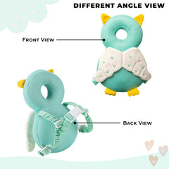 Baby Fall Back Head Protector with Adjustable Straps for Baby Head Safety (Green)