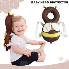 Baby Fall Back Head Protector with Adjustable Straps for Baby Head Safety (Brown)
