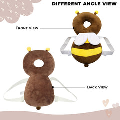 Baby Fall Back Head Protector with Adjustable Straps for Baby Head Safety (Brown)