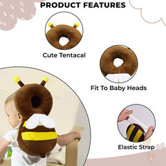 Baby Fall Back Head Protector with Adjustable Straps for Baby Head Safety (Brown)