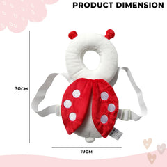 Baby Fall Back Head Protector with Adjustable Straps for Baby Head Safety (Red)