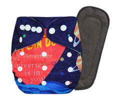 Reusable Baby Cloth Diaper with Adjustable Snap Buttons and Insert (Set of 1)