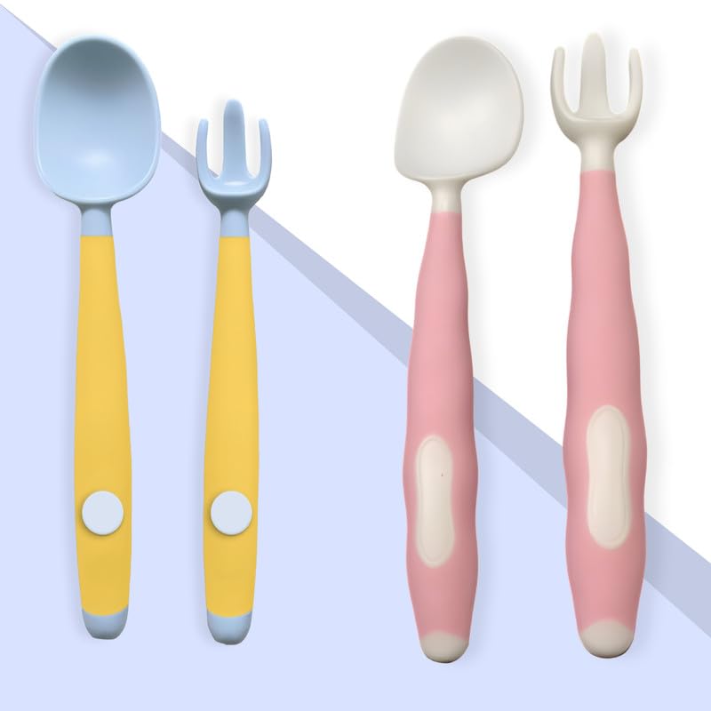 Baby Spoon and fork Set for Baby Feeding (TwistBlush)