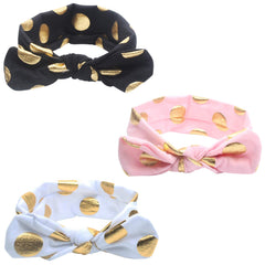 Baby Headband for Baby Hair Accessories for infant (KnotGliterPolka|Black)