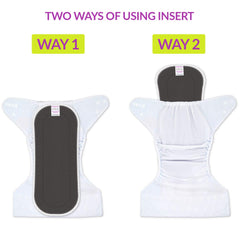 Bembika Cloth Diaper for Inserts Natures Cloth Diaper Liner, Wetfree Reusable Washable Cotton Diaper Nappy Inserts for Baby Cloth Diapers (Set of 7) (Bemboo Charcoal-5 Layer)