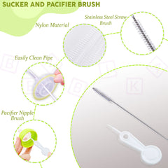 Silicone Baby Milk Bottle Cleaning Brushs Set (Yellow)