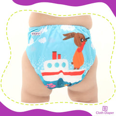 Reusable Baby Cloth Diaper with Adjustable Snap Buttons and Insert (Set of 1)