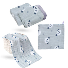 Baby Swaddle Blanket and Burp Cloth for Infants (Grey)