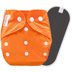 Reusable Baby Cloth Diaper with Adjustable Snap Buttons and Insert (Set of 1)