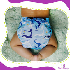 Reusable Baby Cloth Diaper with Adjustable Snap Buttons and Insert (Set of 1)