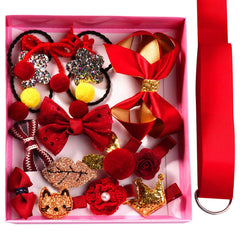 Set of 18 Hairclips Hairpins Headwear Accessories for Girls Best Birthday Gift (Red)