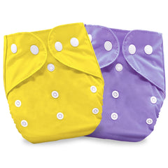 Washable & Reusable Baby Cloth Diaper With Adjustable Size Button (Set of 2)
