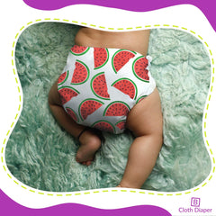 Reusable Baby Cloth Diaper with Adjustable Snap Buttons and Insert (1 Diaper & 2 Pcs Insert)