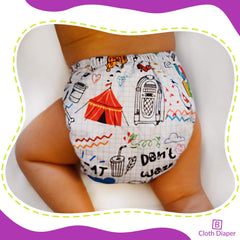 Reusable Baby Cloth Diaper with Adjustable Snap Buttons and Insert (Set of 1)