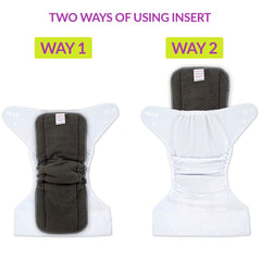 Bembika 5 Layer Bamboo Charcoal Inserts with Gussets Liners Natures Cloth Diaper Liner, Wetfree Reusable Washable Cotton Diaper Nappy Inserts for Baby Cloth Diapers (Set of 3)