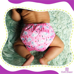 Reusable Baby Cloth Diaper with Adjustable Snap Buttons and Insert (Set of 1)