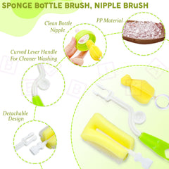 Silicone Baby Milk Bottle Cleaning Brushs Set (Yellow)