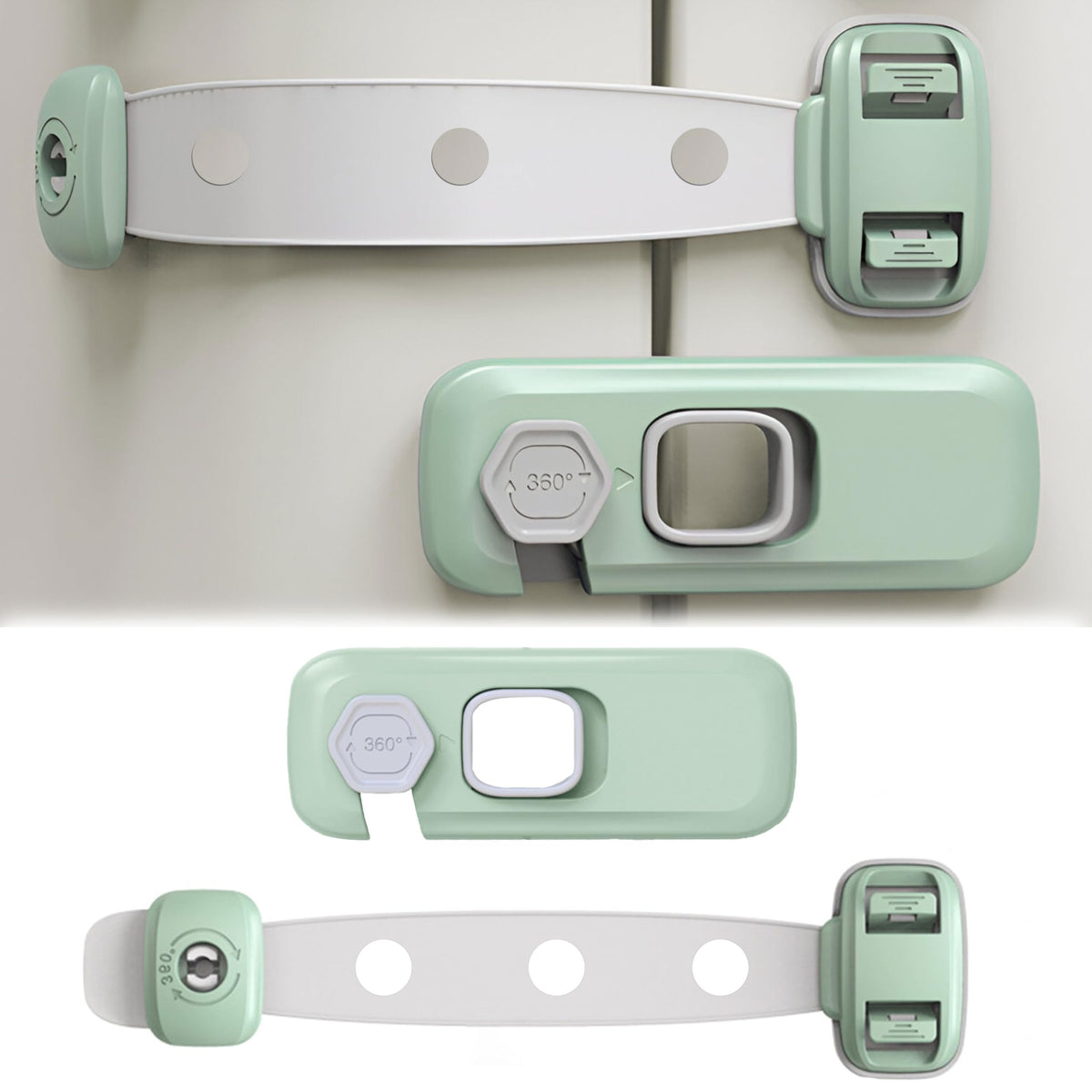 Furniture Safety Multifunction Accessories Lock for Baby (Adjustable-Green)