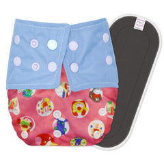 Reusable Baby Cloth Diaper with Adjustable Snap Buttons and Insert (Set of 1)