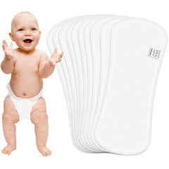 Bembika Cloth Daiper for Inserts Natures Cloth Diaper Liner, Wetfree Reusable Washable Cotton Diaper Nappy Inserts for Baby Cloth Diapers (Set of 10) (Polar Fleece-4 Layer)