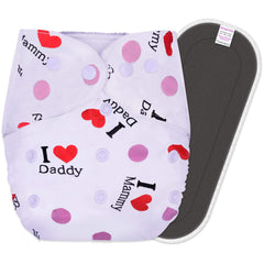 Reusable Baby Cloth Diaper with Adjustable Snap Buttons and Insert (Set of 1)